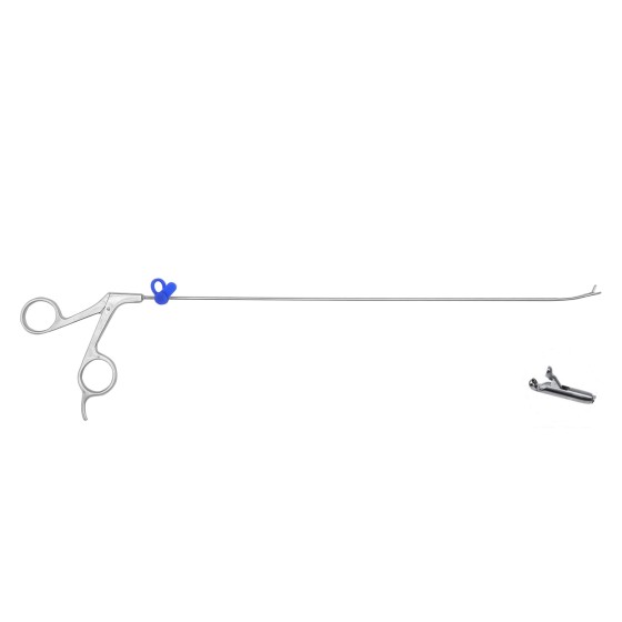 Spinal endoscope - nucleus pulposus forceps serpentine spring forceps round cup - 2.5mm x 330mm -45°